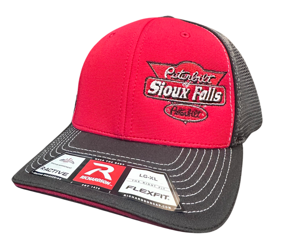 Red, Black, and Gray Fitted Hat - LG/XL