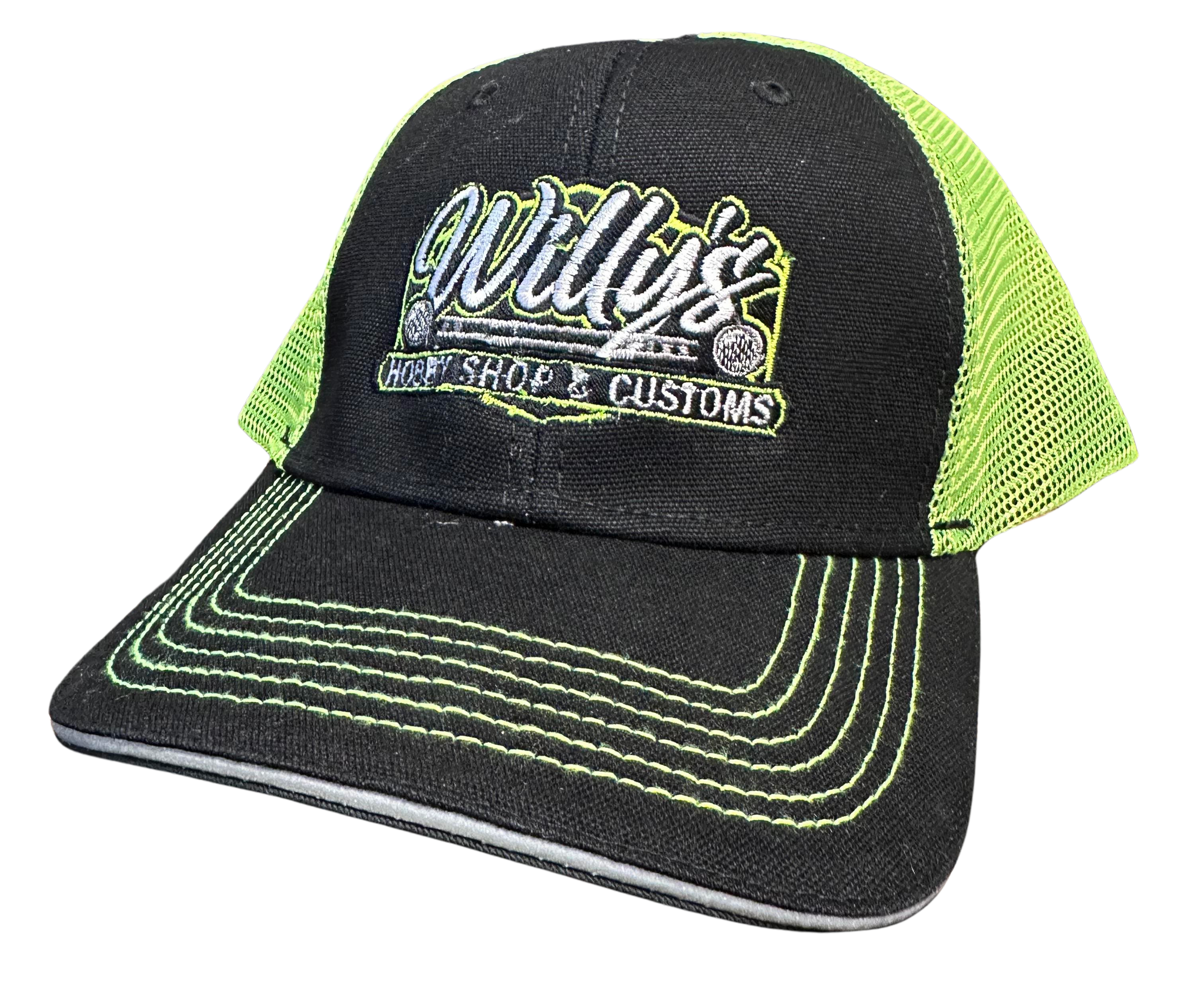 Willy's Black and Lime Green Hat