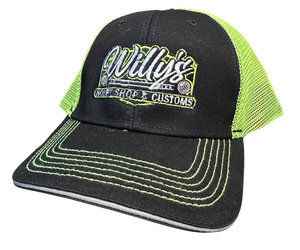 Willy's Black and Lime Green Hat