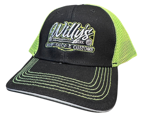 Willy's Black and Lime Green Hat