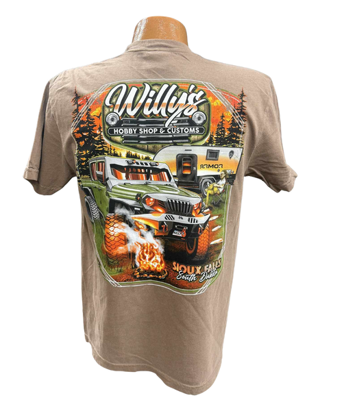 Willy's Light Brown Camping T-Shirt