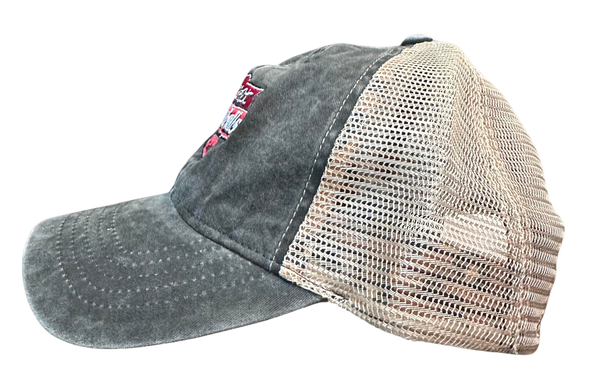 Charcoal Hat with Leopard Bill