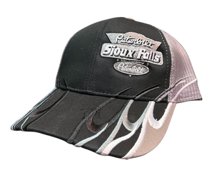 Black, White, and Gray Flame Hat