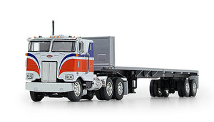 Peterbilt 352 Cabover with Flatbed Trailer