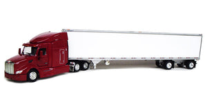 Peterbilt 579 with 63" Standup Sleeper in Red and 53' Spread-Axle Refrigerated Van Trailer