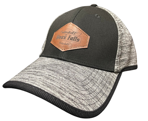 Gray and Black Hat with Brown Patch