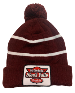 Maroon and White Stocking Hat