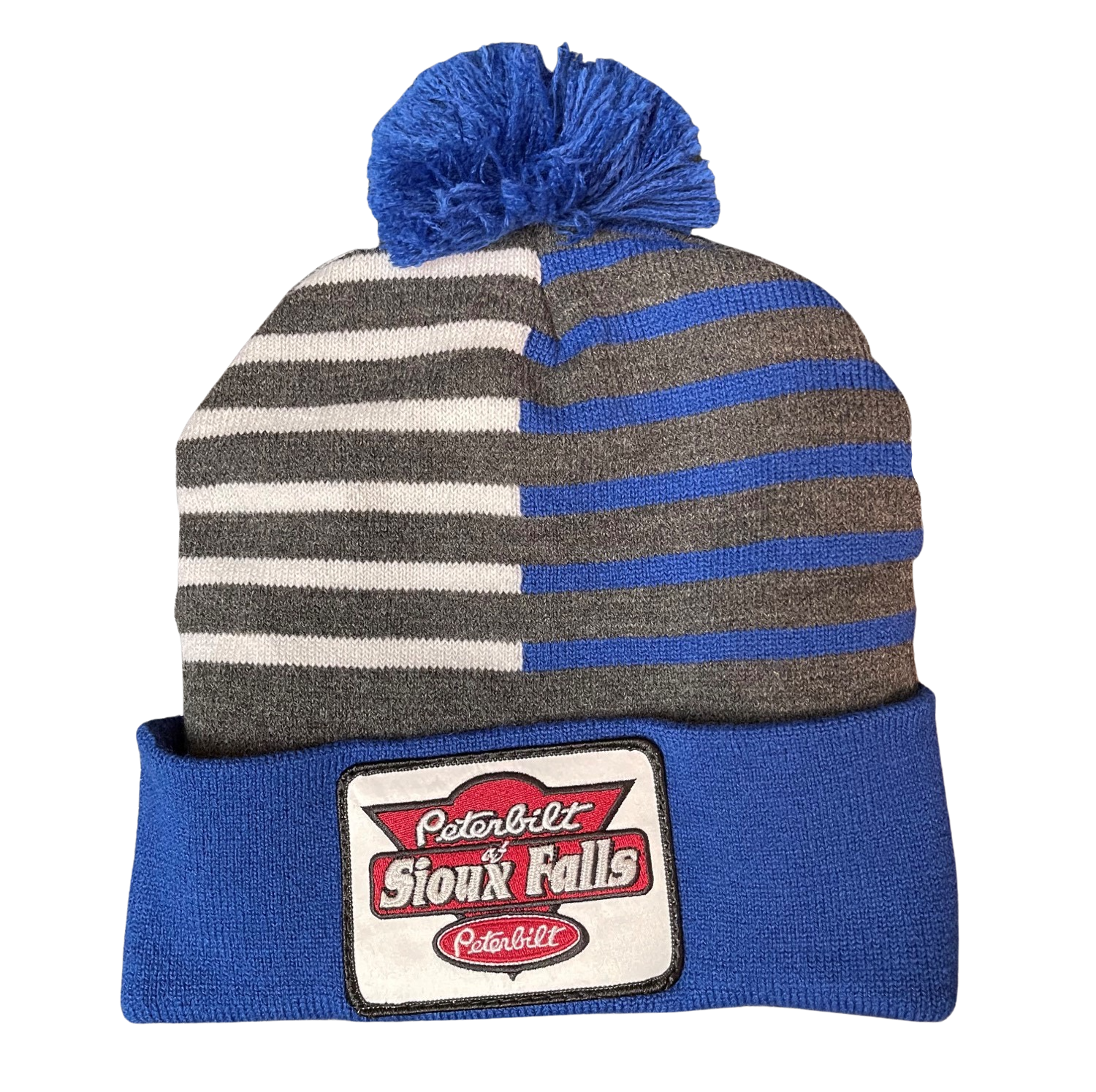 Blue, Gray, and White Stocking Hat