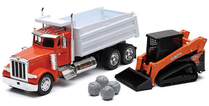 Peterbilt 379 Dump Truck with Kubota Compact Loader and Rocks